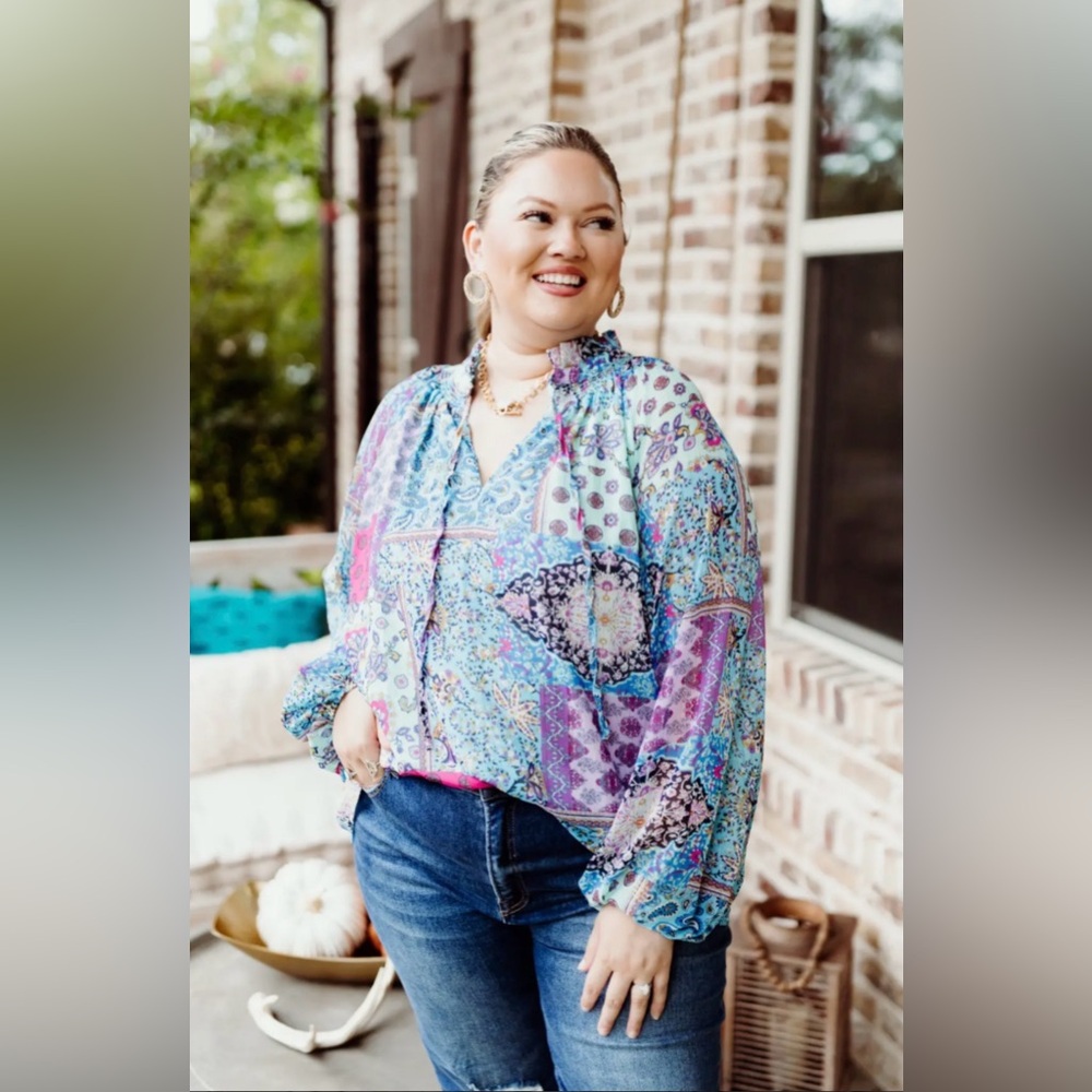 Floral Patchwork Blouse - Multicolor NWT - image 6